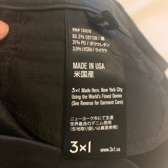 3x1 JEANS BLACK COATED WITH BOTTOM ZIPPERS - Picture 5 of 10